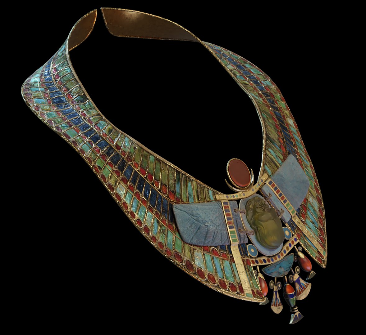 3D Ancient Egyptian Style Scarab Necklace model - TurboSquid 2021938