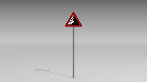maya falling rocks warning sign