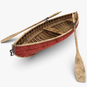 realistic rowboat dirty 3d 3ds
