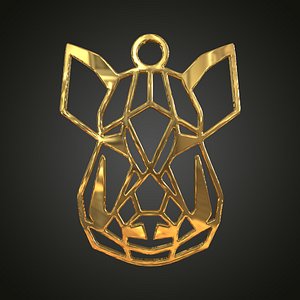 3D Linear boar pendant