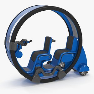 3D Sci-Fi Double Car Tube Blue Rigged for Maya