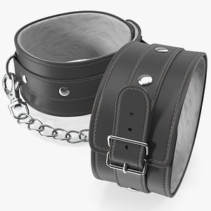 Leather Wrist Cuffs Black