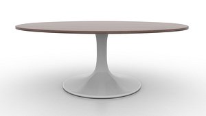 walnut veneer coffee table 3d model