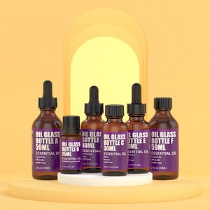 Essential oil glass bottle