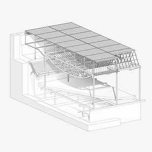 Structure detail - Gimnasio Maravillas de Alejandro de la Sota 3D model