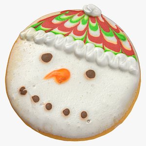 Snowman Head Gingerbread Cookie 01 3D model