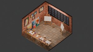 Stylized Art Studio - Section Cutaway Environment model