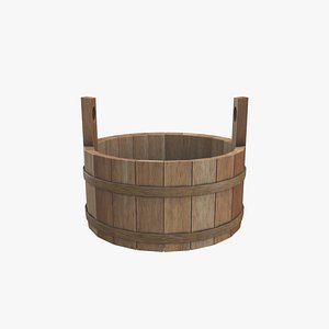 3D Medieval Household Washing tub model