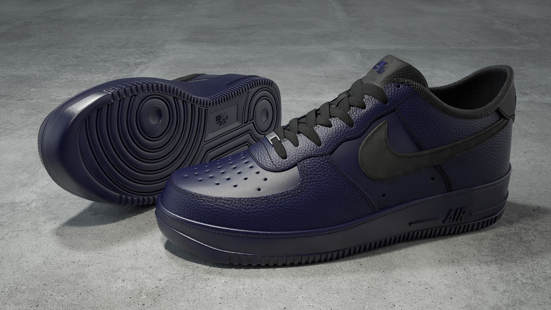 3D Nike Air Force 1 low binary blue - TurboSquid 2042189