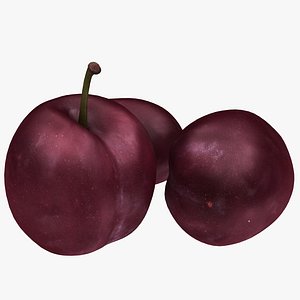 3D purple plum model