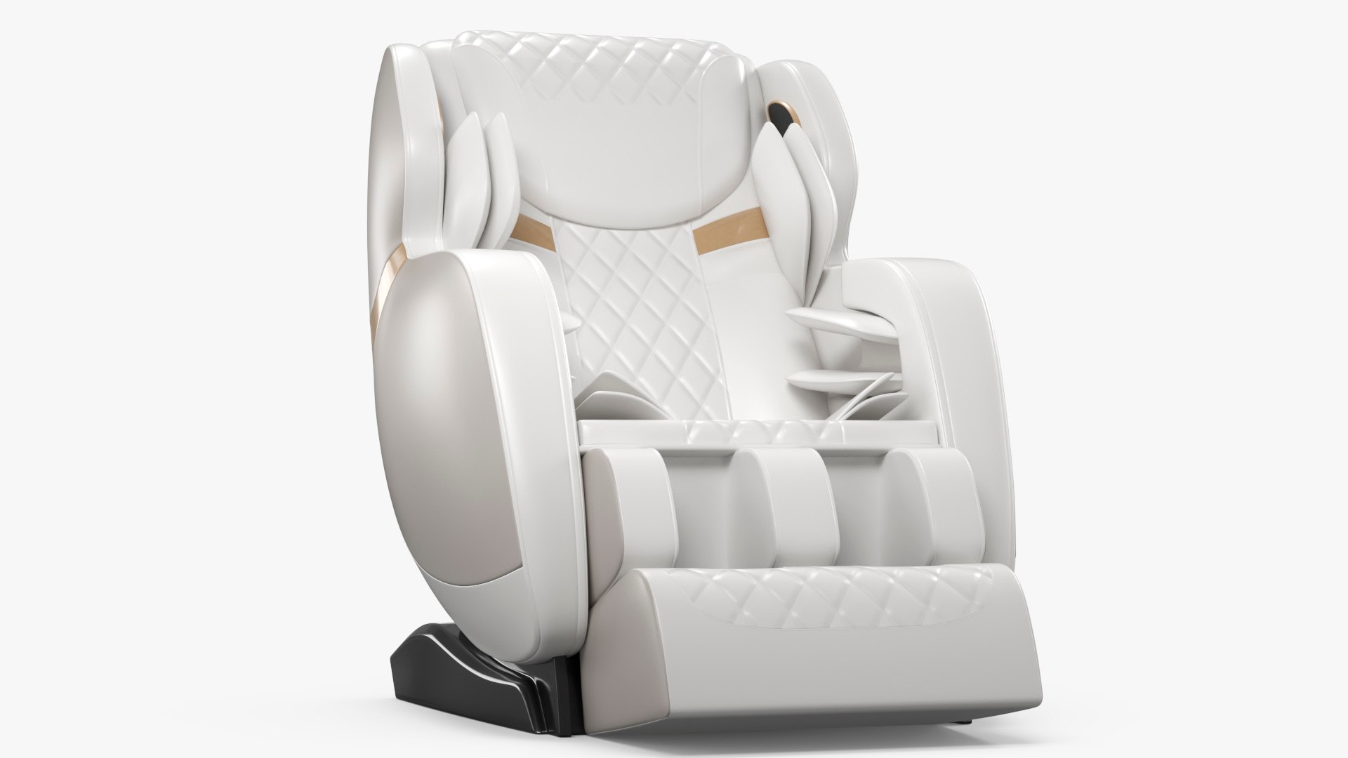 Executive Comfort Massage Chair White 3D model preview
