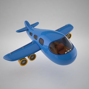 3d model stylized cartoon plane