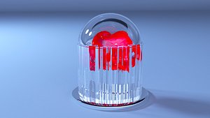 Futuristic rose under glass