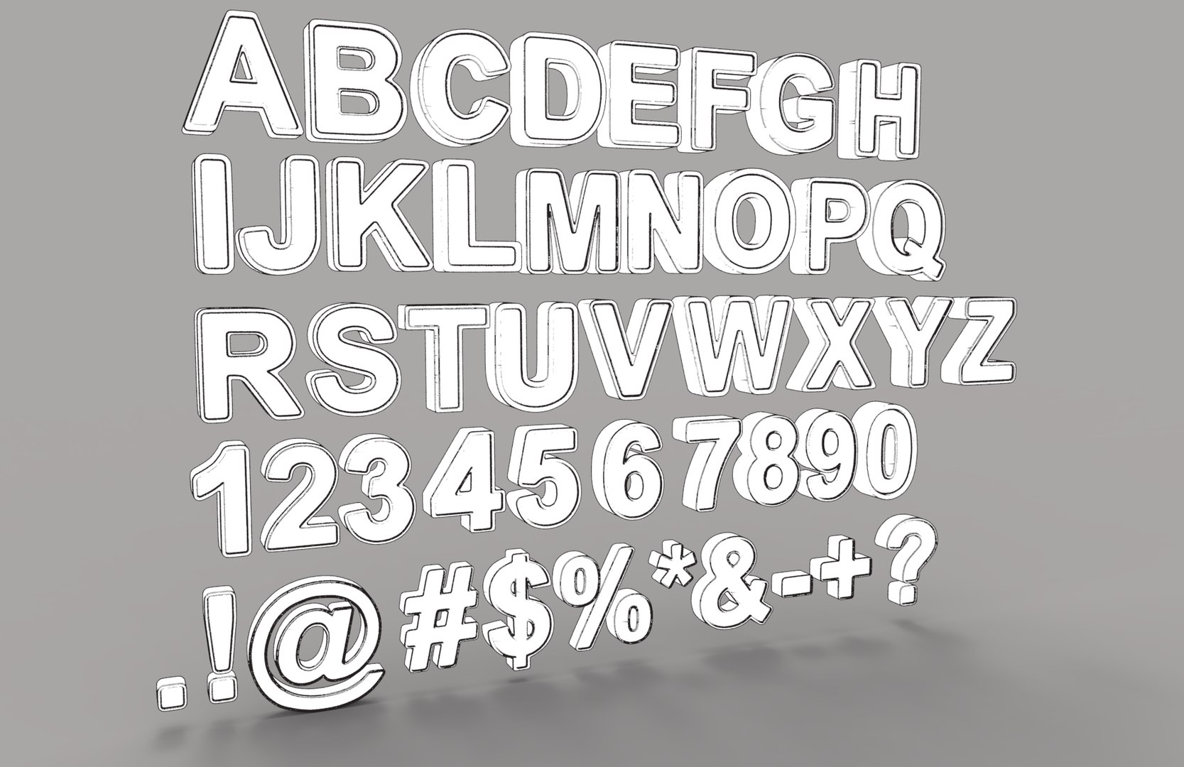 English Letters 3D Model - TurboSquid 1455191