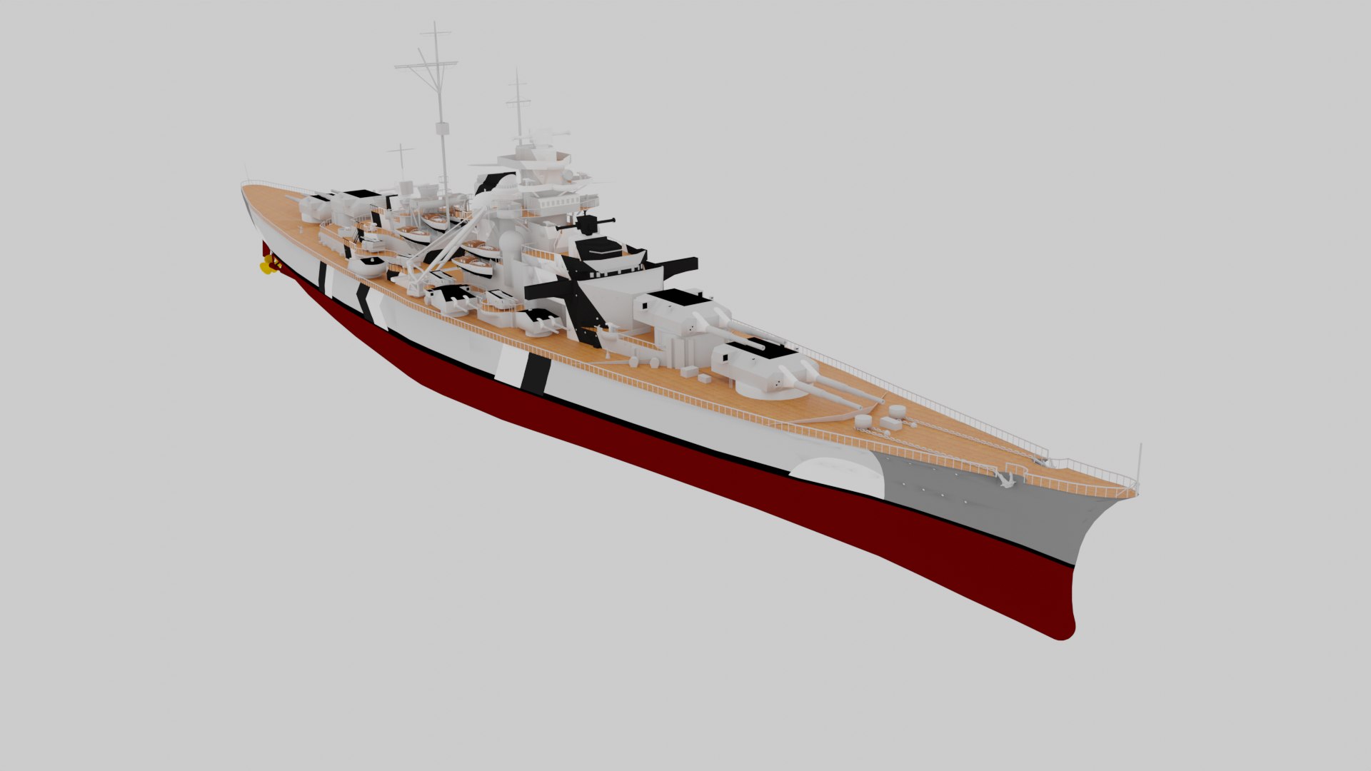 German Battleship Bismarck WW2 3D Model - TurboSquid 1940170