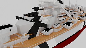 German Battleship Bismarck WW2 3D model
