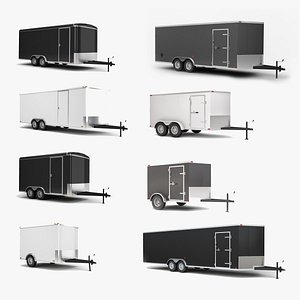Cargo Trailers 8 in 1 3D model