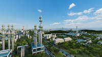 Coastal Petrochemical Plant Seaside Industrial Complex