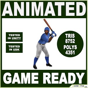 Black Baseball Batter 8752 tris