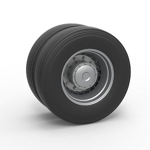 Rear wheel of racing semi truck Version 2 Scale 1 to 25