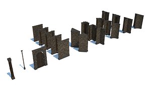 3d modular dungeon construction model