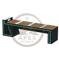 Smart City Laser Cut Metal Bench v5