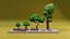 3D Low Poly Trees and Rocks Collection model