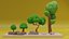 3D Low Poly Trees and Rocks Collection model