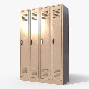 3D PBR School Gym Locker 02 - White model