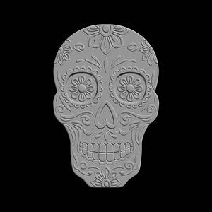 Sugar Skull Ornament 3D Print Model Decorative Skull 3D model