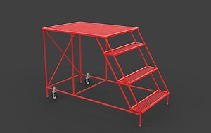 rolling step ladder model 3D model model