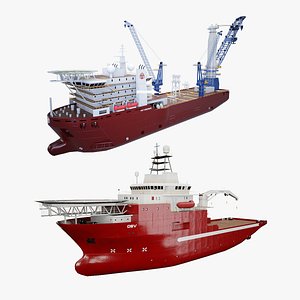 3D Industrial Ships Collection