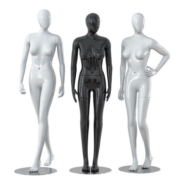 Female faceless mannequin in T-pose | 3D model
