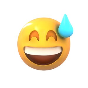 emoji grinning face sweat model
