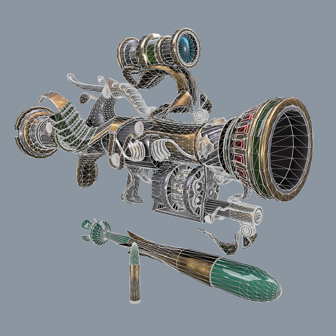 Fantasy Rifle Modeled 1 3D - TurboSquid 1612707