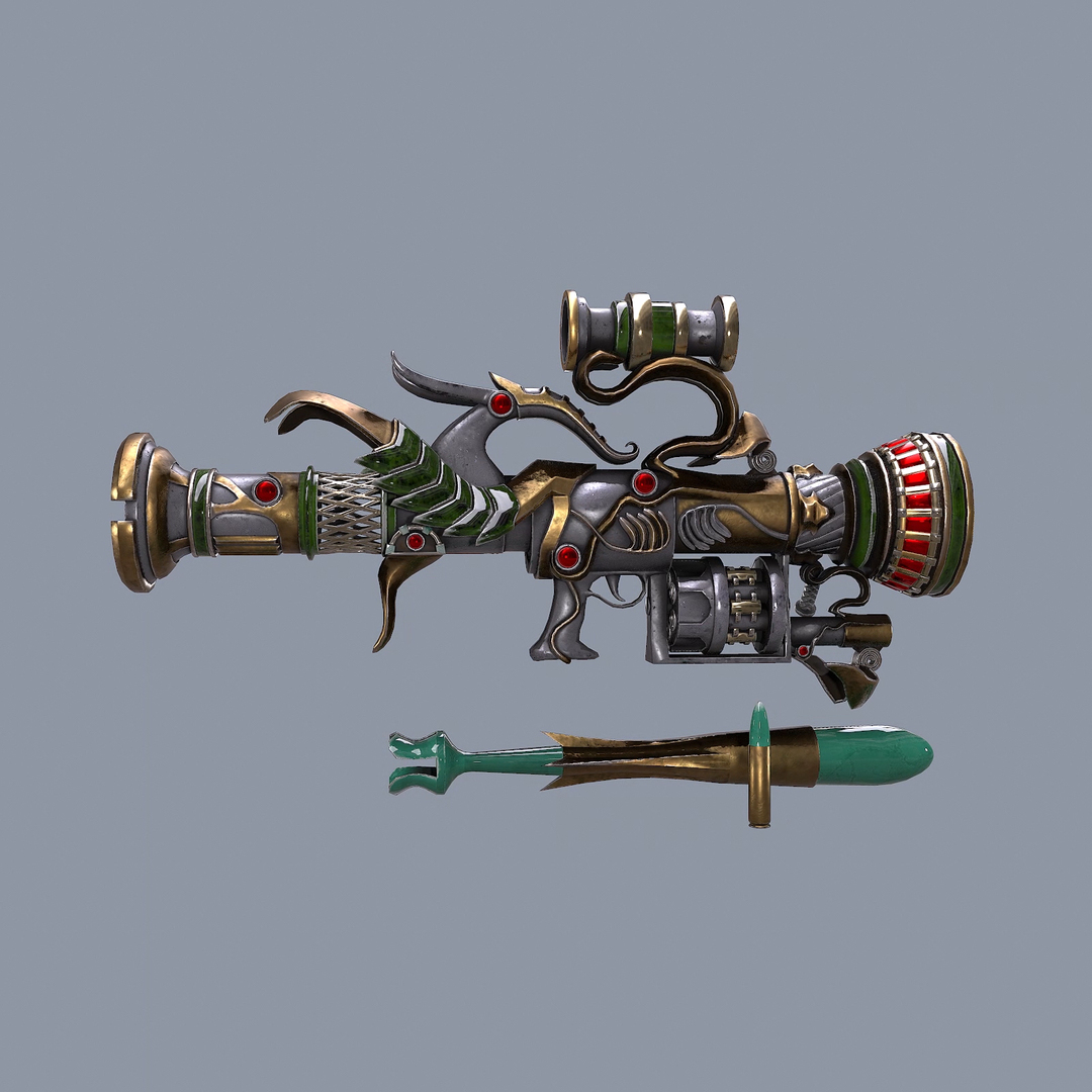 Fantasy rifle modeled 1 3D - TurboSquid 1612707