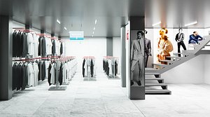 Clothing Store- Interior- 3D Model Ready to Render inside 3dsmax and Vray