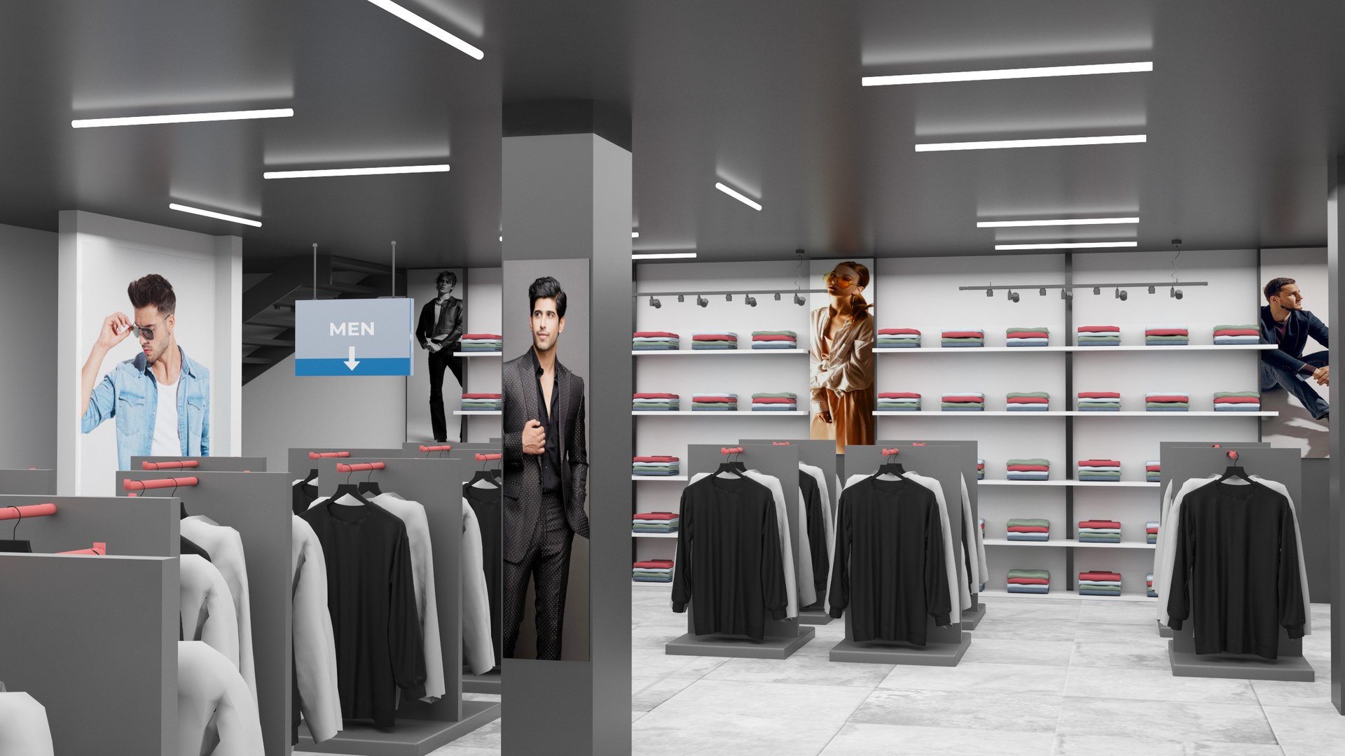 Clothing Store- Interior- 3D Model Ready To Render Inside 3dsmax And ...