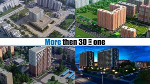 Russian Building Pack of more than 30 buildings 3D model