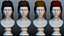 Capelli femminili low poly 4 colori