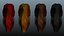Capelli femminili low poly 4 colori