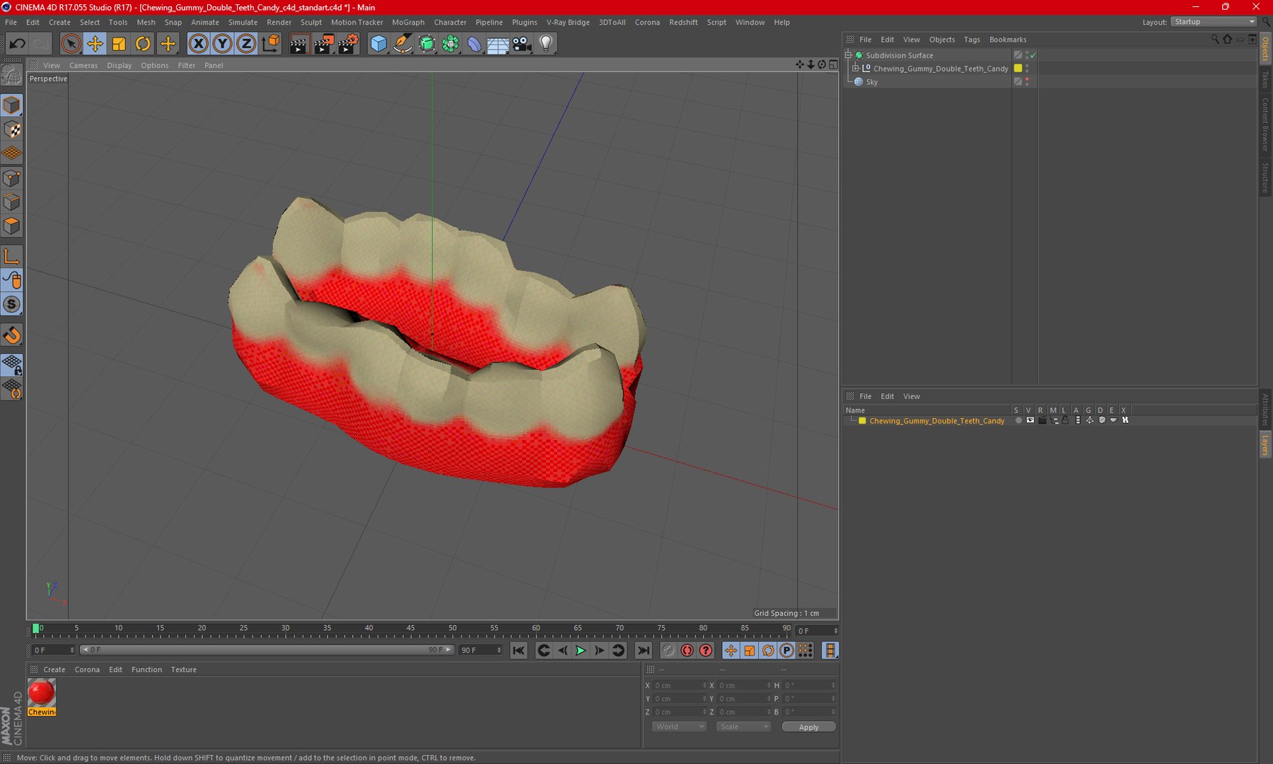 Chewing Gummy Double Teeth Candy For 3D Print 3D Model - TurboSquid 2256875