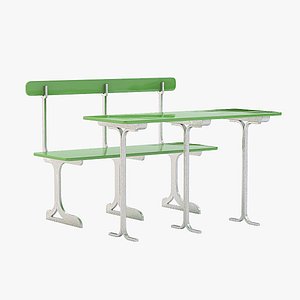cafe seating bench 3ds