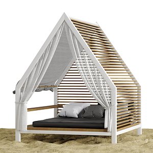 3D beach lounge outdoor model