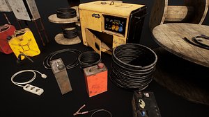 Generator and Electrical Props Pack Low-poly 3D model