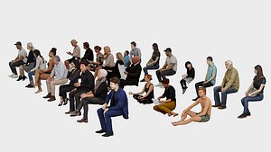 3D People in seated poses 4