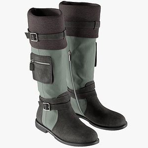 3D model realistic women s boots