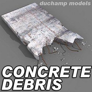 reinforced concrete wall debris 3d model