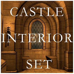 Castle Interior Set, Low Poly
