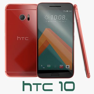 3D htc 10 camellia red model